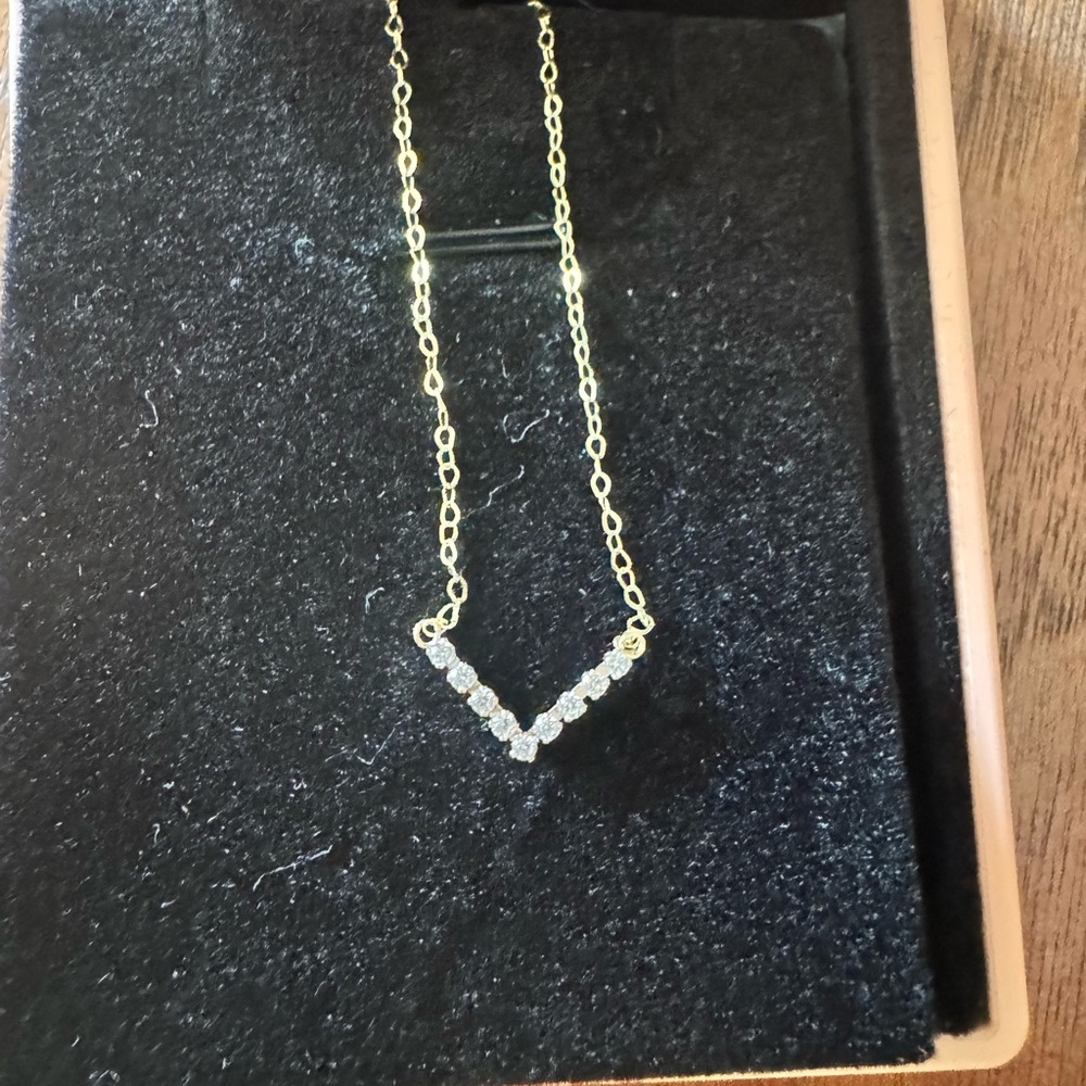 Gold Necklace with Diamond Accents